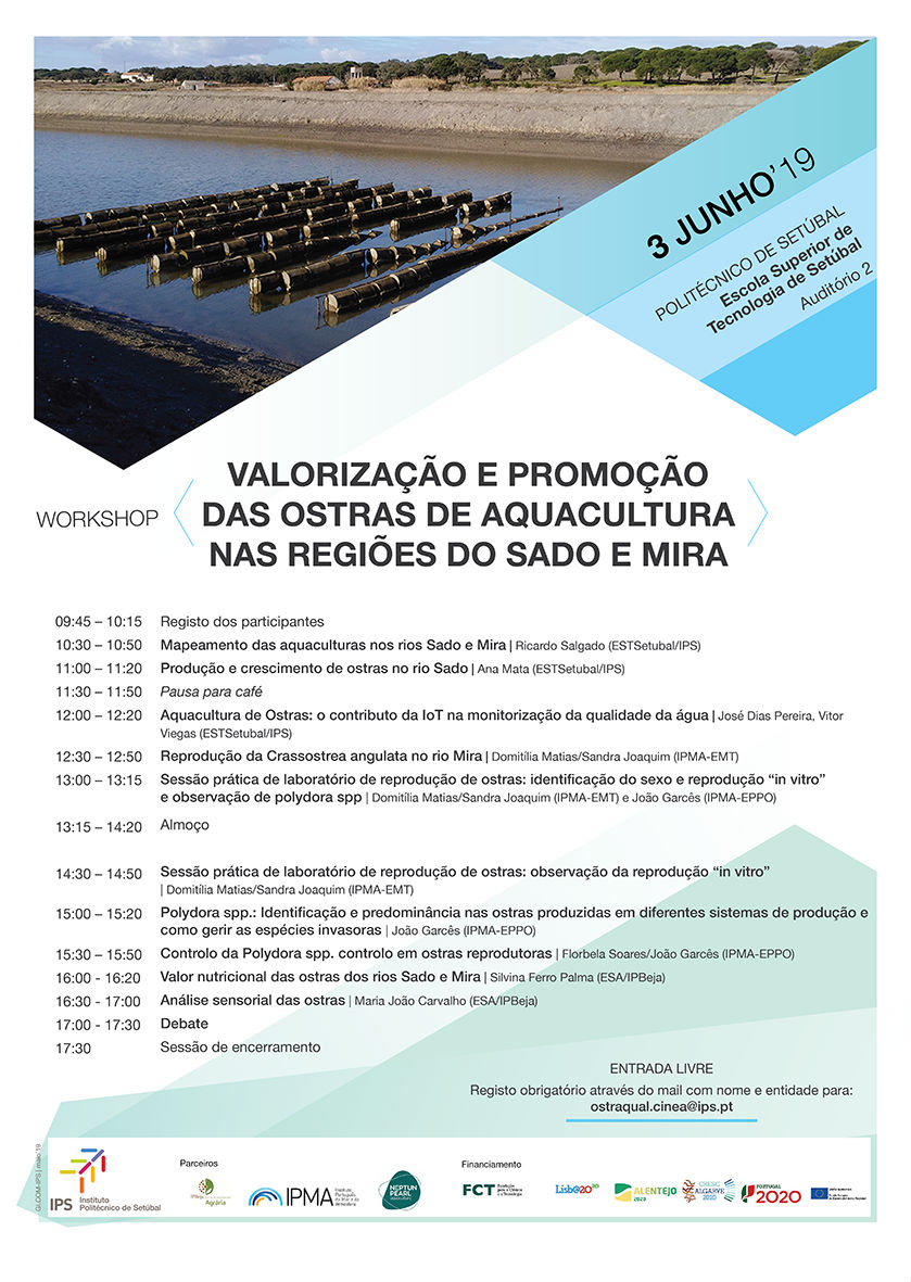 cartaz do workshop do projeto Ostraqual - 3 junho ESTS/IPS