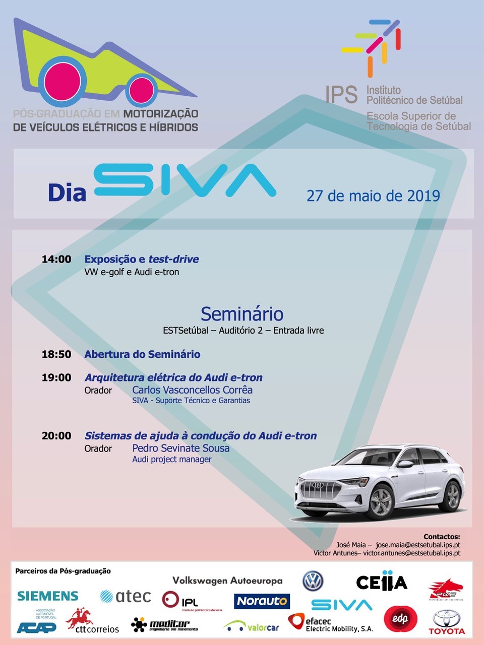 Cartaz Dia SIVA 2019 na ESTSetúbal/IPS - Seminário, exposição e test-drive com entrada livre